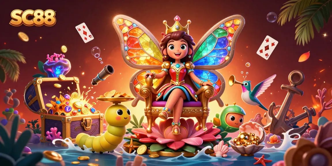 Win big with SC88 in this vibrant, ultra-detailed casino-themed illustration.