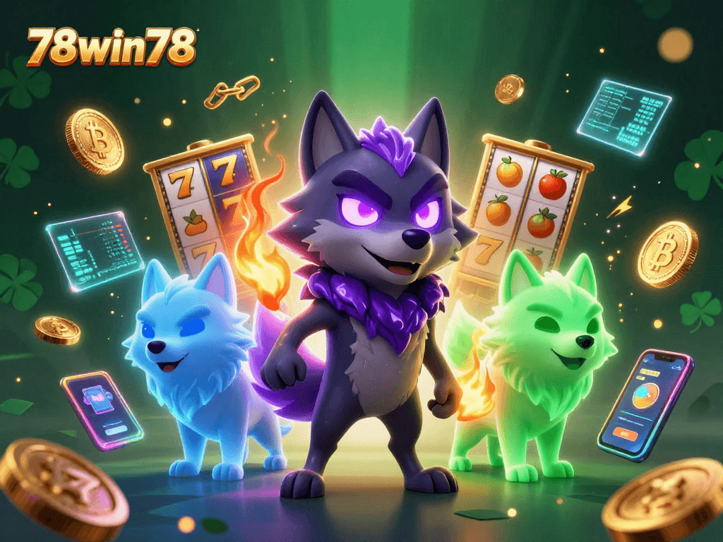 Play with 78win78 and experience thrilling slot reels in an electrifying 3D scene.
