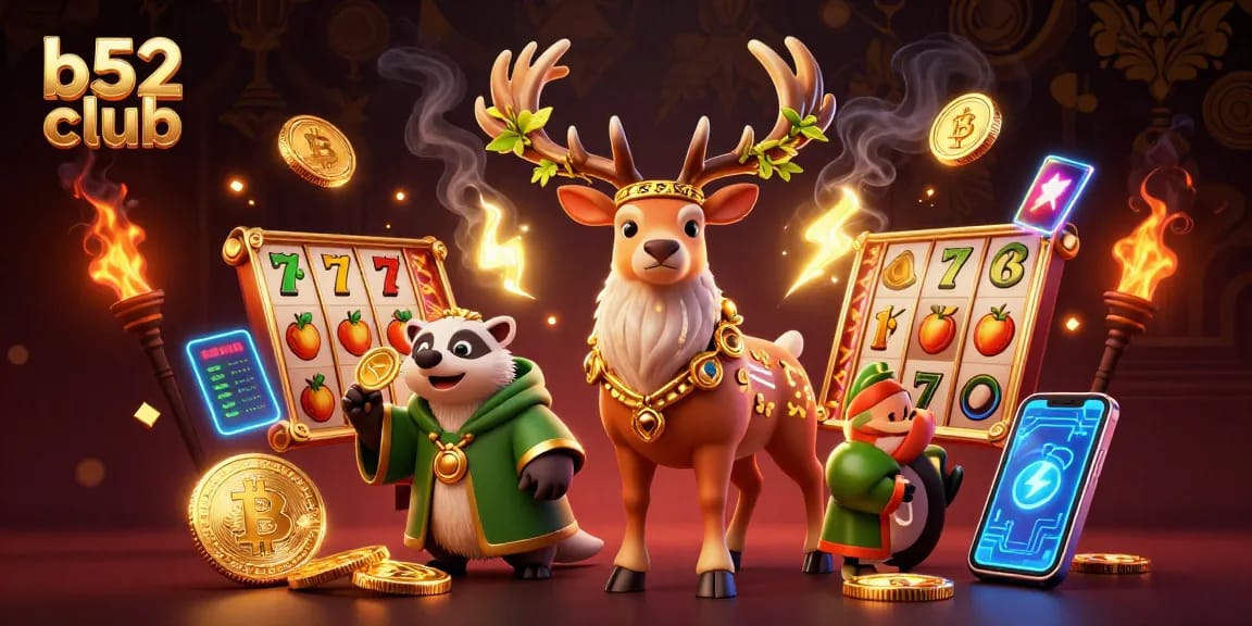 Experience the excitement of b52 club with dynamic slot elements and enchanting characters.