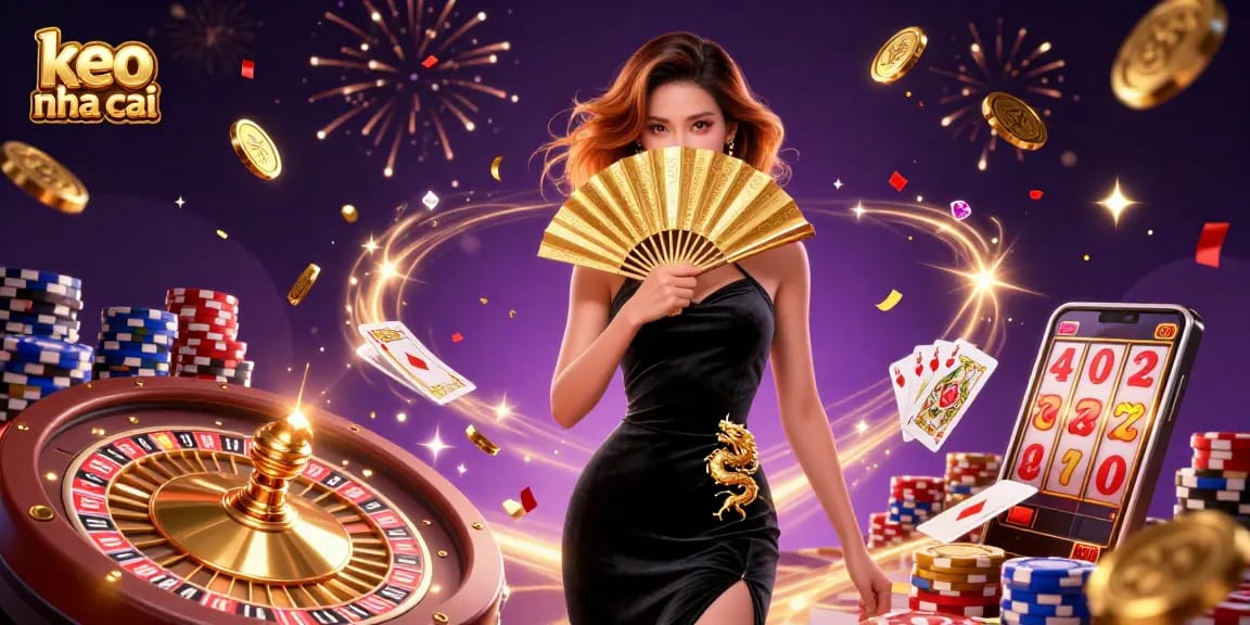Engage with keo nha cai through a vibrant scene of winning moments and casino excitement.