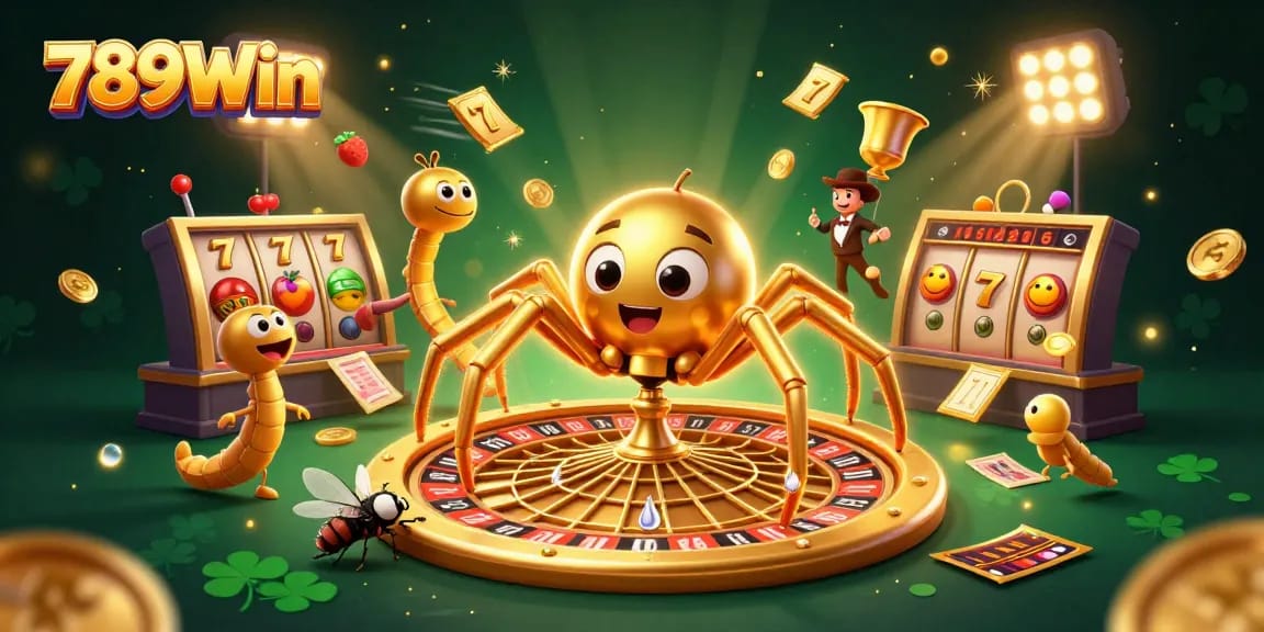Experience thrilling gameplay at 789Win with vibrant slot games featuring golden elements and dynamic characters.