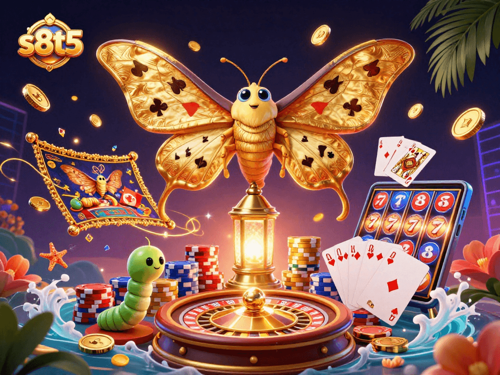 Experience thrilling gameplay at s8t5 with 3D illustrations of vibrant casino elements.
