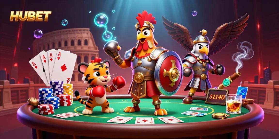 Experience thrilling gameplay at HUBET with a vibrant, dynamic illustration of poker excitement.