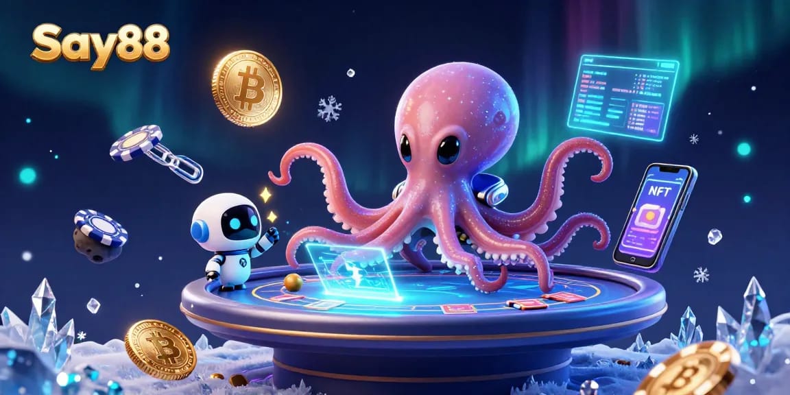 Engage with Say88 through an alien-led poker adventure featuring vibrant 3D casino elements.