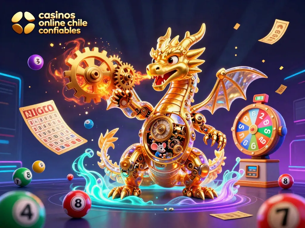 Los casinos online Chile confiables presentan al dragón dorado, símbolo de juegos y premios.