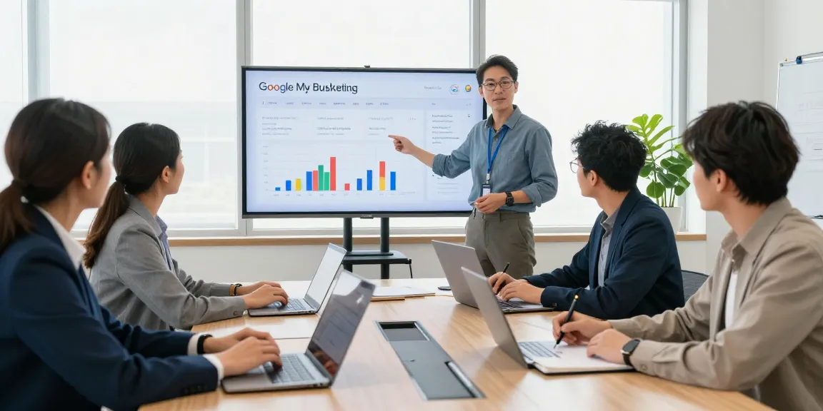 Equipo de expertos de agencia de Google My Business analizando estrategias de marketing local.