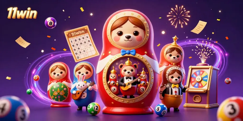 Experience thrilling gameplay with 11win as bears celebrate winnings amidst vibrant casino elements.