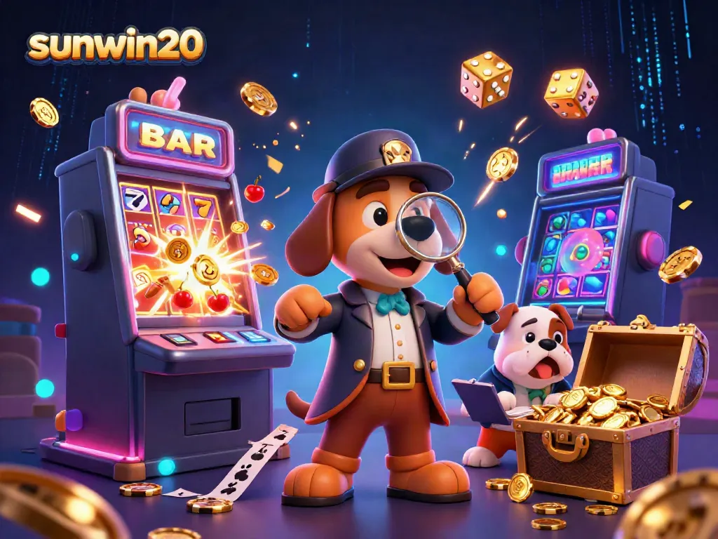 Experience the thrill at sunwin20 with a detective uncovering poker chip clues amid a jackpot explosion.