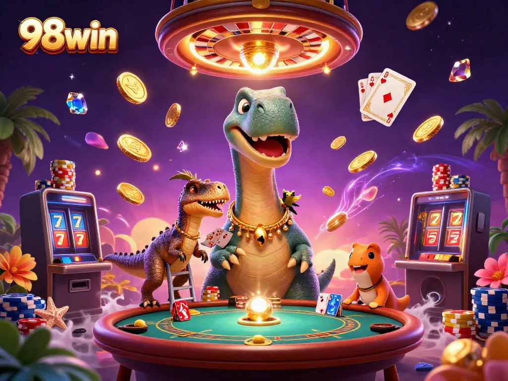 Experience thrilling gameplay at 98win with a lively casino environment and engaging characters.