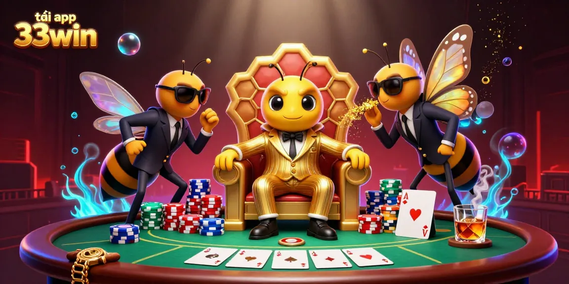Engage with the vibrant world of tải app 33win showcasing a bumblebee mob boss and casino elements.
