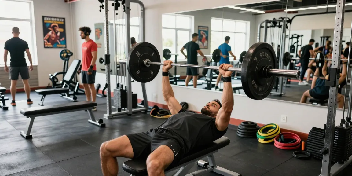 Culturista concentrándose en una sesión de levantamiento de pesas en la comunidad fitness de Esteroidesshop