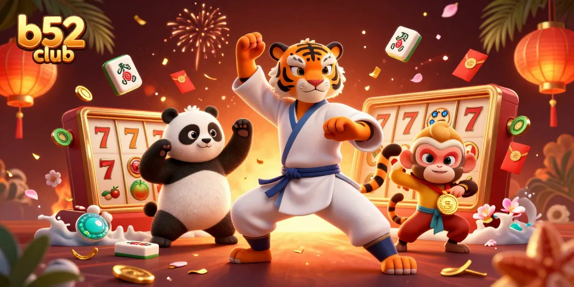 Engage at b52 club with vibrant 3D gamers enjoying a lively slot scene filled with action.