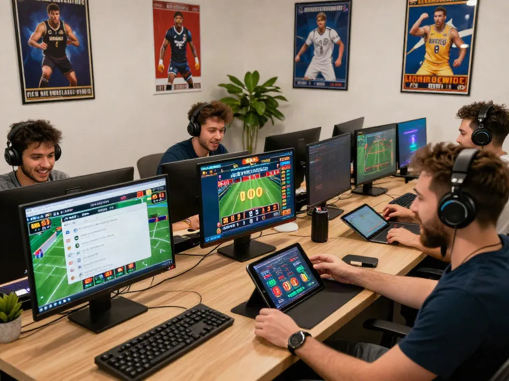 Players engaging in online betting at https://man88.hair/ in a vibrant gaming environment