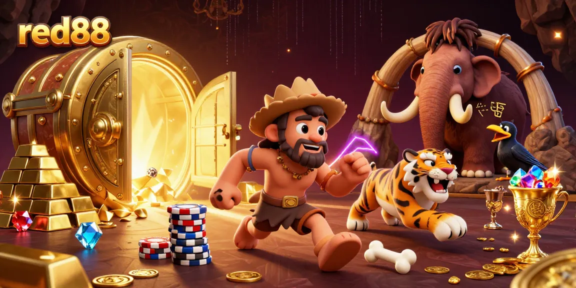 Play thrilling games at red88's prehistoric casino featuring cavemen and treasures.